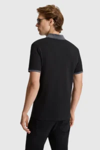 US Polo Assn. Men Black Regular Fit Polo Shirt Collar Basic T-Shirt - Image 5