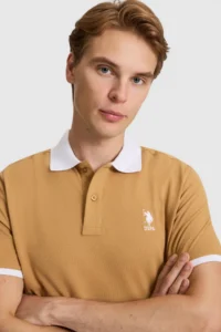 US Polo Assn. Men Coconut Regular Fit Polo Shirt Collar Basic T-Shirt - Image 2