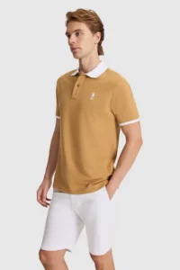 US Polo Assn. Men Coconut Regular Fit Polo Shirt Collar Basic T-Shirt - Image 3