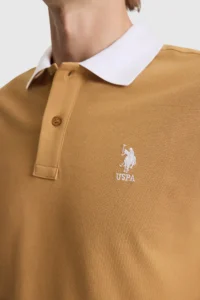 US Polo Assn. Men Coconut Regular Fit Polo Shirt Collar Basic T-Shirt - Image 6