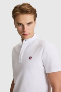 US Polo Assn. Men WHITE Regular Fit MANDARIN Collar Basic T-Shirt - Image 2