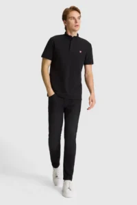 US Polo Assn. Men Black Regular Fit MANDARIN Collar Basic T-Shirt - Image 4