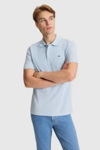 US Polo Assn. Men Light BLUE Regular Fit Polo Shirt Collar T-Shirt