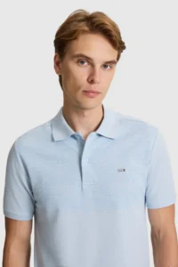 US Polo Assn. Men Light BLUE Regular Fit Polo Shirt Collar T-Shirt - Image 2