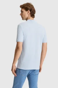 US Polo Assn. Men Light BLUE Regular Fit Polo Shirt Collar T-Shirt - Image 5
