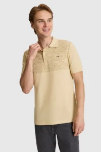 US Polo Assn. Men Beige Regular Fit Polo Shirt Collar T-Shirt