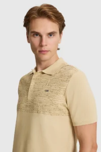 US Polo Assn. Men Beige Regular Fit Polo Shirt Collar T-Shirt - Image 2