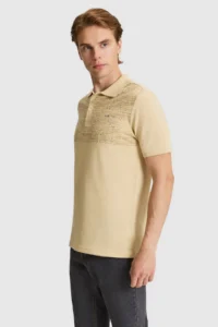 US Polo Assn. Men Beige Regular Fit Polo Shirt Collar T-Shirt - Image 3