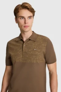 US Polo Assn. Men Brown Regular Fit Polo Shirt Collar T-Shirt - Image 2