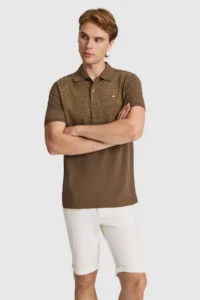 US Polo Assn. Men Brown Regular Fit Polo Shirt Collar T-Shirt - Image 3