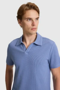 US Polo Assn. Men Indigo Regular Fit Polo Shirt Collar T-Shirt - Image 2