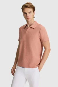 US Polo Assn. Men Powder PINK Regular Fit Polo Shirt Collar T-Shirt