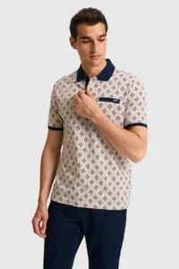 US Polo Assn. Men Regular Fit Polo Shirt Collar Stone T-Shirt - Image 3