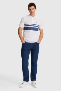 US Polo Assn. Men WHITE Regular Fit Polo Shirt Collar T-Shirt - Image 4