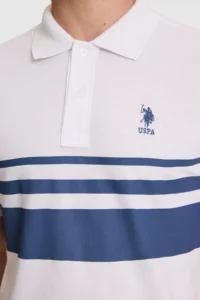 US Polo Assn. Men WHITE Regular Fit Polo Shirt Collar T-Shirt - Image 6
