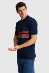 US Polo Assn. Men NAVY BLUE Regular Fit Polo Shirt Collar T-Shirt - Image 3