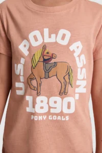 US Polo Assn. Boys' Powder PINK Crew Neck T-Shirt - Image 6