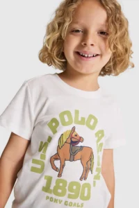 US Polo Assn. Boys' Cream Crew Neck T-Shirt - Image 2