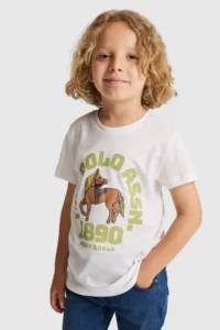 US Polo Assn. Boys' Cream Crew Neck T-Shirt - Image 3