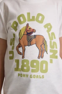 US Polo Assn. Boys' Cream Crew Neck T-Shirt - Image 6