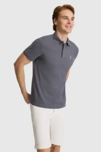 US Polo Assn. Men Anthracite slim Fit Polo Shirt Collar Basic T-Shirt - Image 3
