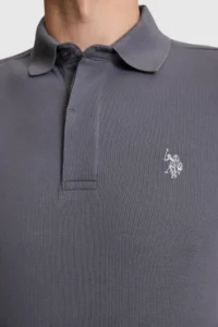 US Polo Assn. Men Anthracite slim Fit Polo Shirt Collar Basic T-Shirt - Image 6