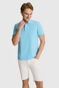 US Polo Assn. Men Aqua slim Fit Polo Shirt Collar Basic T-Shirt - Image 3