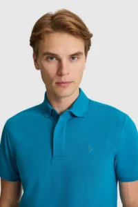 US Polo Assn. Men Petrol slim Fit Polo Shirt Collar Basic T-Shirt - Image 2