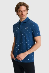US Polo Assn. Men Regular Fit Polo Shirt Collar Light NAVY T-Shirt - Image 3