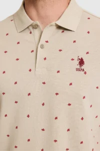 US Polo Assn. Men Regular Fit Polo Shirt Collar Light Khaki T-Shirt - Image 6