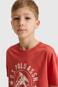 US Polo Assn. Boys' Brick Red Crew Neck T-Shirt - Image 2