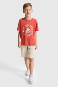 US Polo Assn. Boys' Brick Red Crew Neck T-Shirt - Image 4