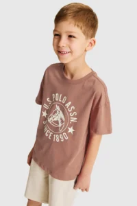 US Polo Assn. Boys' Powder PINK Crew Neck T-Shirt - Image 2