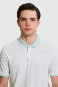US Polo Assn. Men Water Green Regular Fit Polo Shirt Collar T-Shirt - Image 2