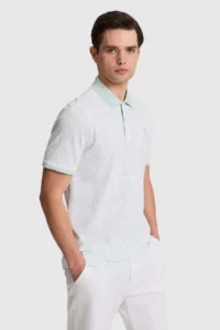 US Polo Assn. Men Water Green Regular Fit Polo Shirt Collar T-Shirt - Image 3