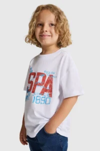 US Polo Assn. Boys' WHITE Crew Neck T-Shirt - Image 3
