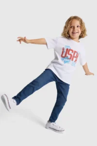 US Polo Assn. Boys' WHITE Crew Neck T-Shirt - Image 4