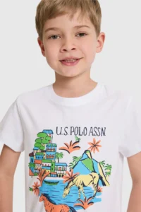 US Polo Assn. Boys' WHITE Crew Neck T-Shirt - Image 2