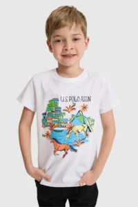 US Polo Assn. Boys' WHITE Crew Neck T-Shirt - Image 3