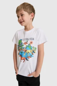 US Polo Assn. Boys' WHITE Crew Neck T-Shirt - Image 4