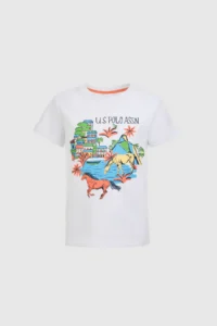 US Polo Assn. Boys' WHITE Crew Neck T-Shirt - Image 6