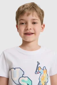 US Polo Assn. Boys' WHITE Crew Neck T-Shirt - Image 2