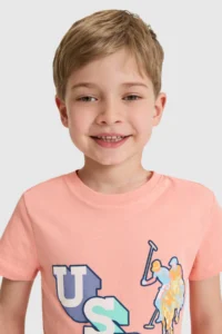US Polo Assn. Boys' Salmon Crew Neck T-Shirt - Image 2