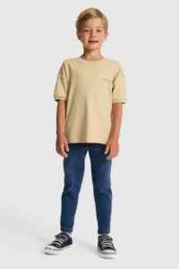 US Polo Assn. Boys' Beige Crew Neck T-Shirt - Image 4