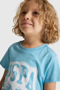 US Polo Assn. Boys' Aqua Crew Neck T-Shirt - Image 2