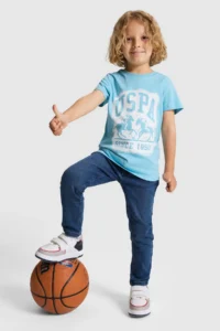 US Polo Assn. Boys' Aqua Crew Neck T-Shirt - Image 4