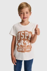 US Polo Assn. Boys' Cream Crew Neck T-Shirt