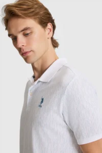 US Polo Assn. Men BLUE Regular Fit Polo Shirt Collar T-Shirt - Image 2