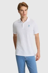 US Polo Assn. Men BLUE Regular Fit Polo Shirt Collar T-Shirt - Image 3
