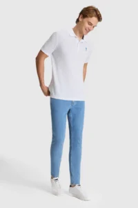 US Polo Assn. Men BLUE Regular Fit Polo Shirt Collar T-Shirt - Image 4